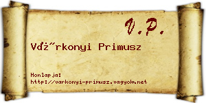 Várkonyi Primusz névjegykártya